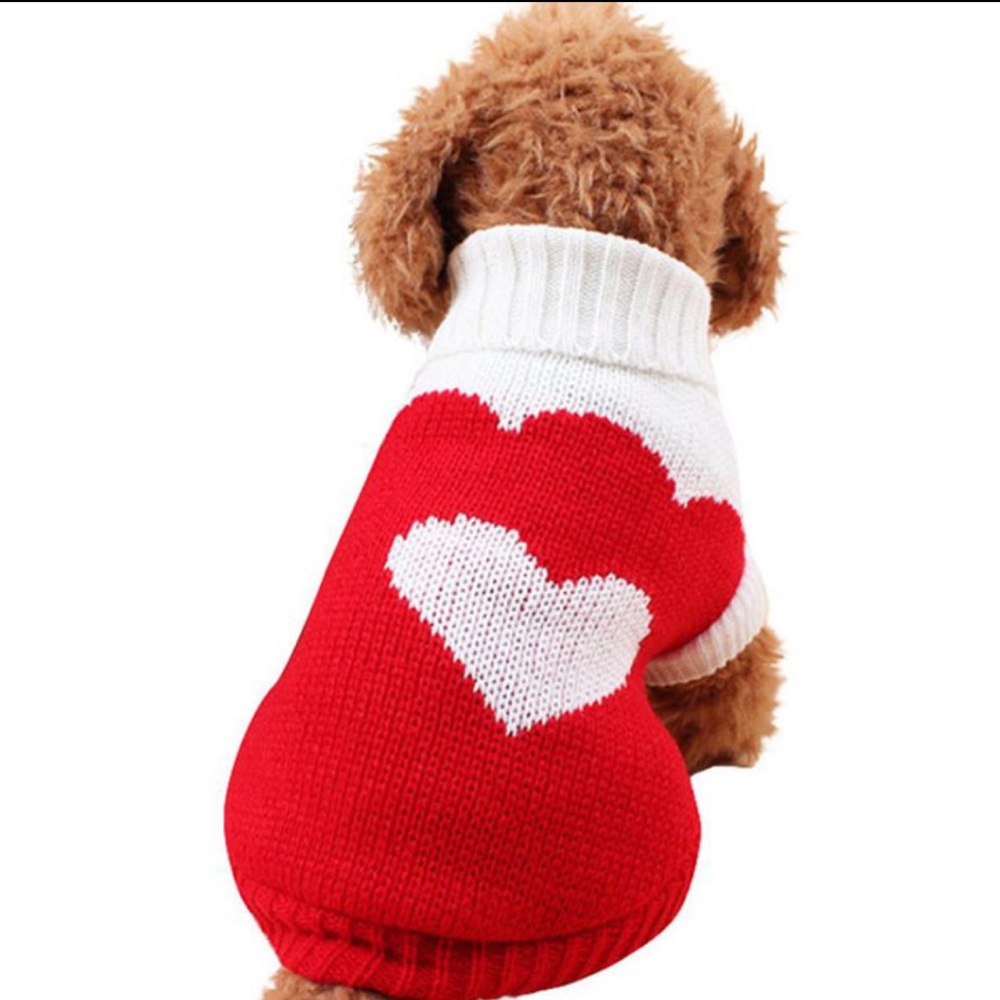 Pet Clothes Sweater Cat Dog Pullover Small Red